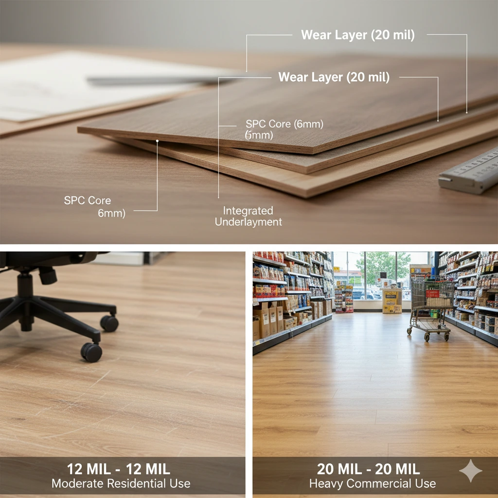 Installing thick LVP in a commercial setting